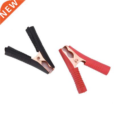 2PCS (1black+1red) 100A Car Alligator Clips Clamps Crocodile