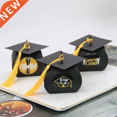 24Pcs/Set Adorable Graduation Cap Shape Candy Box Creative