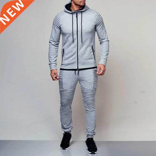 2 Pieces Sets Tracksuit Men New Brand Autumn Winter Hooded S