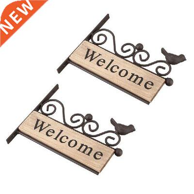 2X Retro Vintge Plque Wood Bird Welcome Door Sign For Br