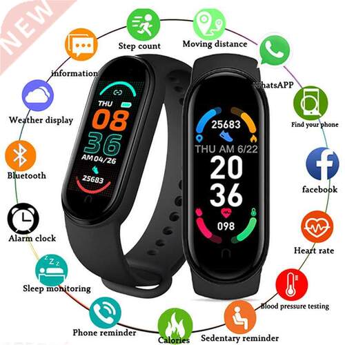 M6 Smart Watch Men Women ess Bracelet Tracker Heart Rate