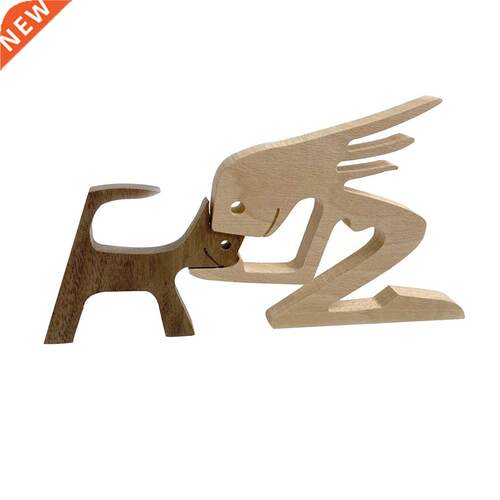 Pet Lover Home Decor Desktop Wooden Sculpture Living Room