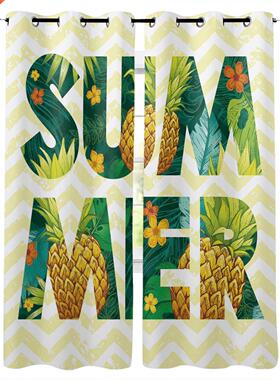 Summer Tropical Fruit Pineapple Window Curtains Kitchen