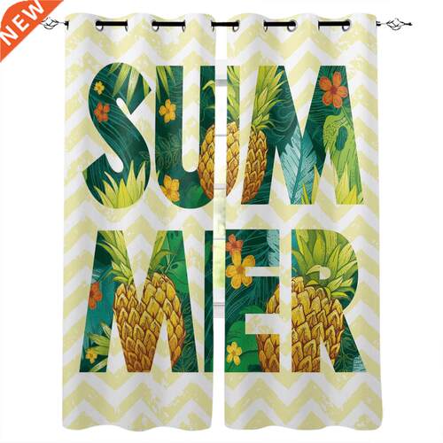 Summer Tropical Fruit Pineapple Window Curtains Kitchen