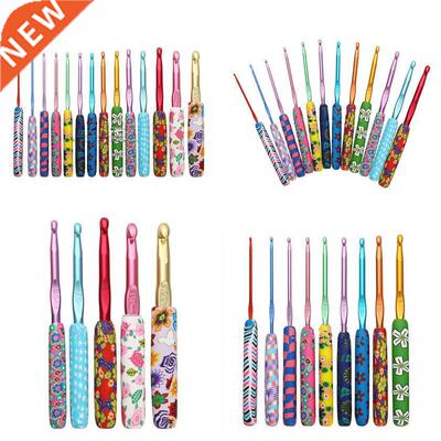 5-14pcs Sewing Hand Crochet Hook Set Kit Ceramic Handle Need