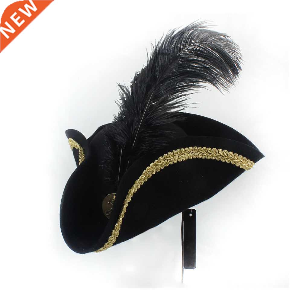 Feather Pirate Hat Women Men Cosplay Royal Court Top Hats Ca