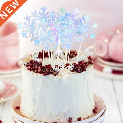 20/50pcs Snowflake Cake Topper Girl Christmas Birthday Cupca