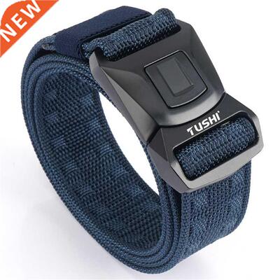 New Men Jeans Belt Alloy Pluggable Buckle Quick Release Real