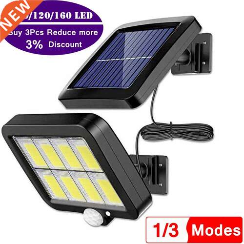 160LED Solar Powered Light Outdoors Waterproof PIR Motion Se