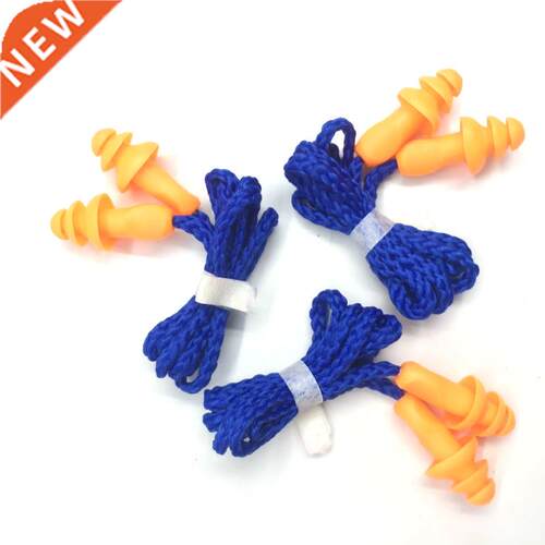 10Pcs Soft Silicone Corded Ear Plug Protector Reusable Heari