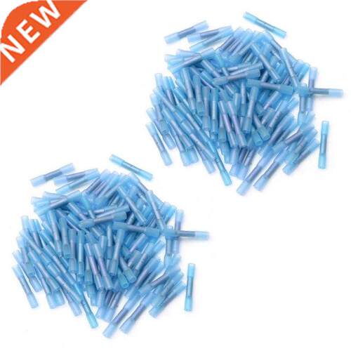 100X Blue Heat Shrink Butt Wire Electrical Crimp Terminal Co