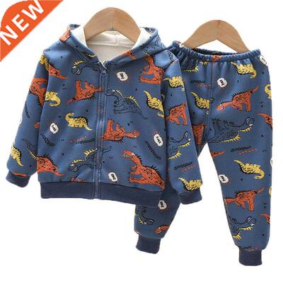 Autumn Boys Clothing Sets Toddler Girls Velvet Hooded Jacket
