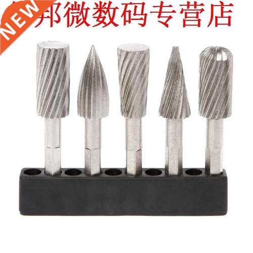 5pcs 1/4 Hex Shank Rotary Files Burr Set For Wood Carving G
