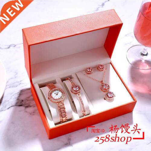 Bracelet Earrings Necklce ring Watch Set Gift for girl women