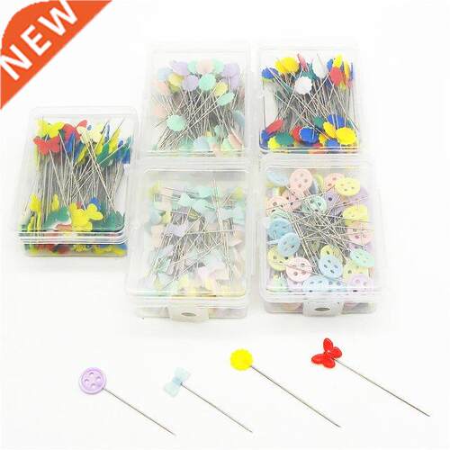 100Pcs Plastic Flat Head Pins Straight Quilting Pins Mixed C
