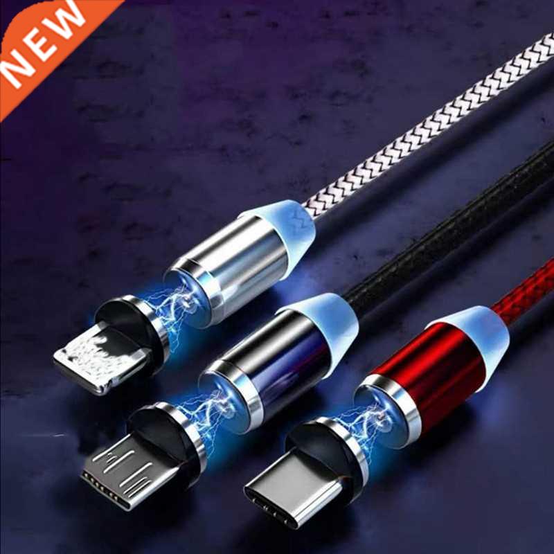 Black Red Magnetic Cable Micro USB Type C Magnetic Charge Ch
