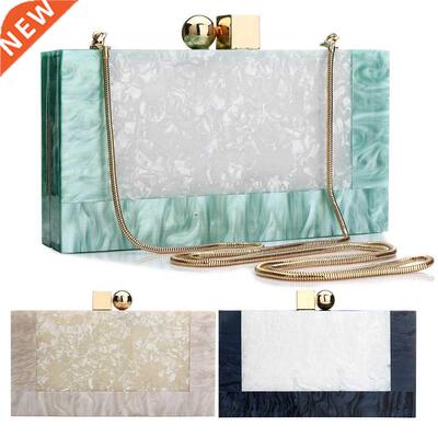 Contrast Color Acrylc Box Bags Hard Surface Women Elegant S