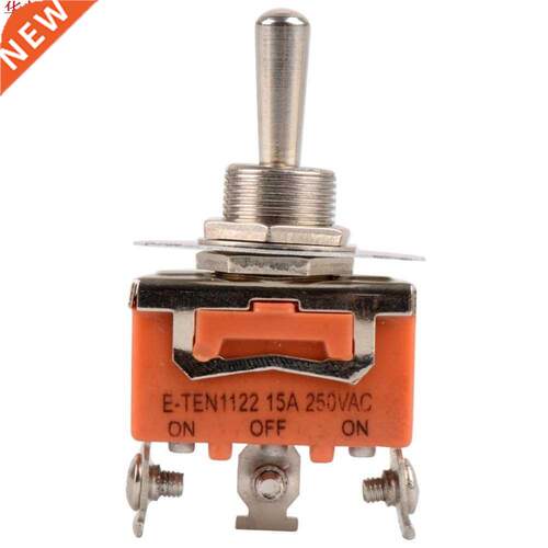 3-Pin ON-OFF-ON 3 File Toggle Switch 15A 250V AC Orange P0.0