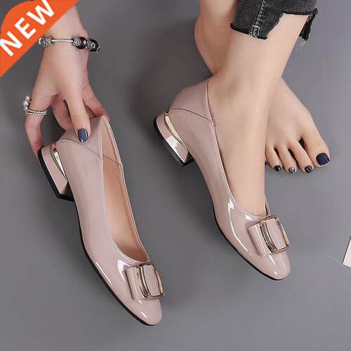 Women Sweet Round Toe Cool Comfort Square Heel Pumps for Par