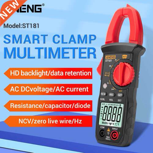 ST181 Digital Clamp Multimeter 4000 Counts Transistor