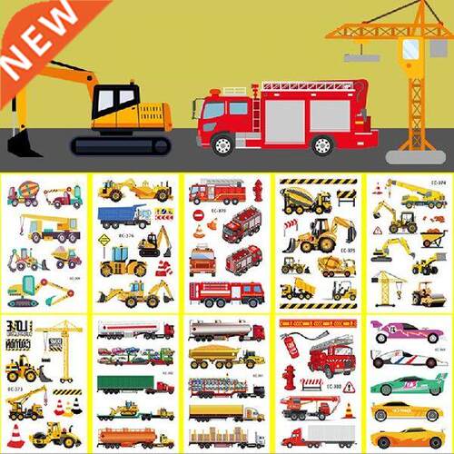 5pcs Cartoon Farm Theme Construction Vehicle Temporary