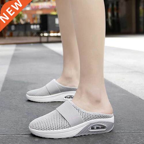 New Women Mesh Sandals Women Head Semi-Slipper Outdoor Breat