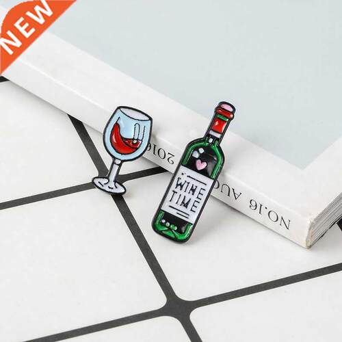 Wine Time Mini Cute Wine And Wine Glasses Couple Pins Red Wi
