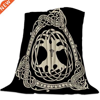 Flannel Blanket for Bed Ancient Totem Geometric Symbol
