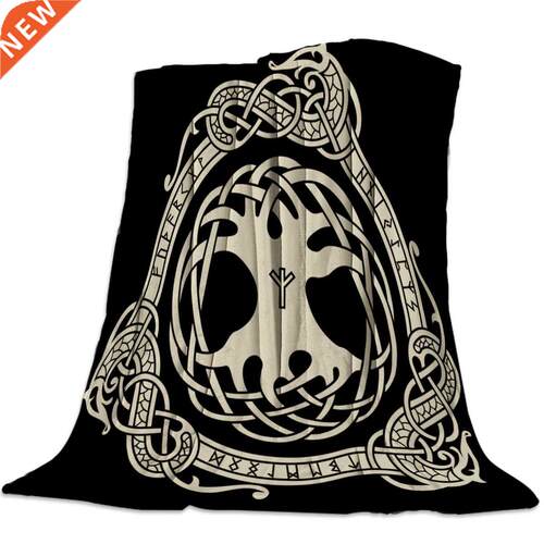 Flannel Blanket for Bed Ancient Totem Geometric Symbol