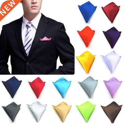 Men Satin Solid Color Plain Suits Pocket Square 2019 Hot Fas