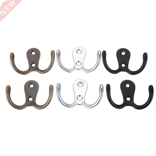 6 Pcs Wall Mounted Door Hanger Double Hanging Hooks Antique