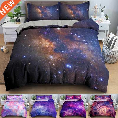 3D Galaxy Duvet Cover Set Single Double Twin Queen 2/3pcs Be