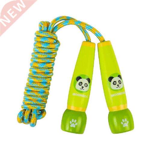Multi-Color Cartoon Animal Child Wooden Handle Skipping