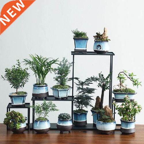 Tianmu Glaze Blue Bonsai Pot Breathable Container Ceramic