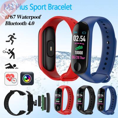M3 Plus Smart Bluetooth Sports Bracelet Heart Rate Blood Pr