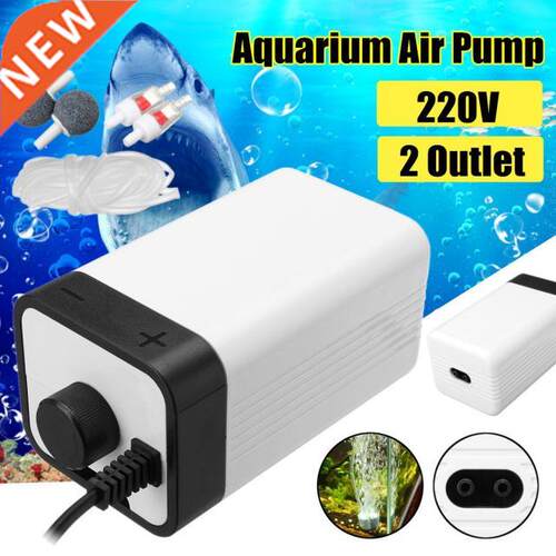CT-202 Aqua Aquarium Air Pump Oxygen Fountain Pond Aerator W