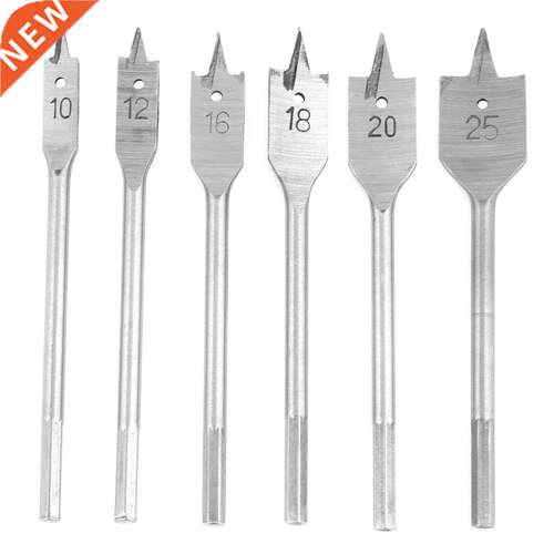 6 pcs Wood Boring Flat Bit High-carbon Steel Spade Paddle Fl