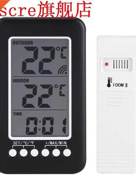 LCD Digital Thermometer Indoor Outdoor Thermometer Clock Tem