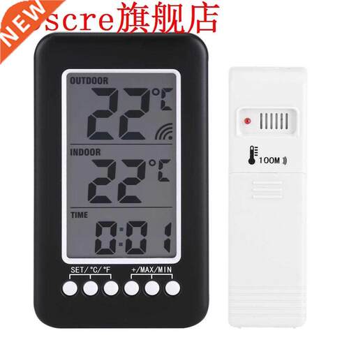 LCD Digital Thermometer Indoor Outdoor Thermometer Clock Tem