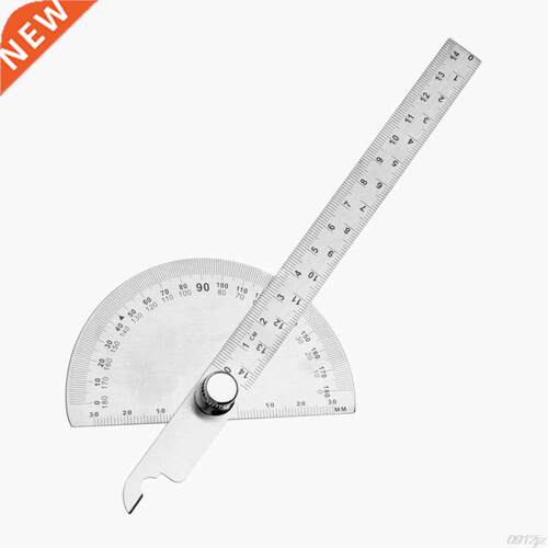 0-180 Degree Angle Ruler Round Head Rotary Protractor Adjust
