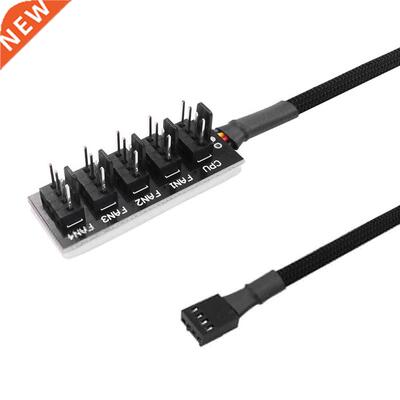 1 to 5 4-Pin PWM Fan Hub Splitter Adapter CPU Cooler Fan Com