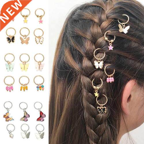 6Pcs Butterfly Star Pendant Hair Clip For Women Braid Trendy