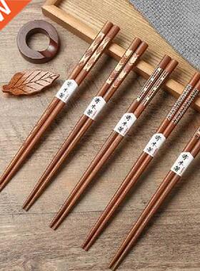 5 Pairs Wooden Chopstick Household Long Chop Stick Kitchen