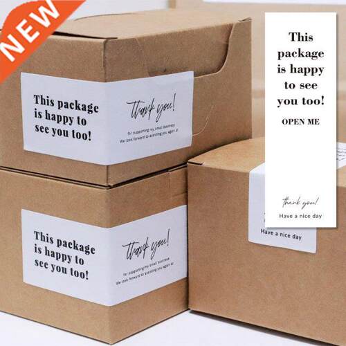 30-60Pcs White Thank You Stickers For Small Business This Pa
