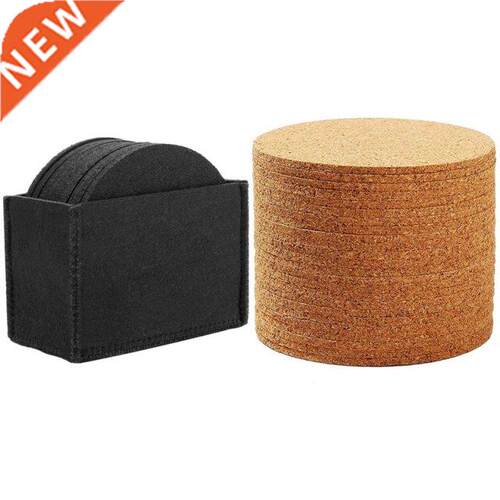 10Pcs Cork Coasters 90Mm, 5Mm Thick & 10Pcs Round Felt C