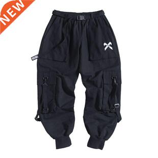 Techwear Ribbons Hip Hop Tactical Cargo Pants Men's Casual L