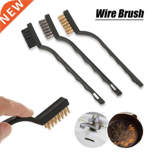 3Pcs/lot Mini Stainless Steel Rust Brush Brass Cleaning