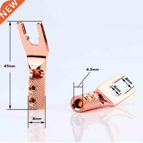 8pcs pure copper Audio Grade Y spade plug for speaker cable