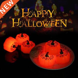 Desgn Lantern Pumpkn Led Small Smulaton 12pcs Candle