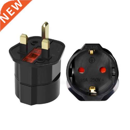 ( Black/White ) EU Euro 2 Pin to UK  Pin Plug AC Universal